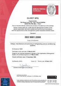 Сертификат на чиллеры Clivet